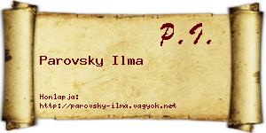 Parovsky Ilma névjegykártya